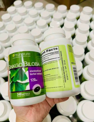(Auth) Viên Uống Bổ Não Trunature Ginkgo Biloba 120Mg - bổ sung Trí Nhớ và Tập Trung - 340 Viên Mỹ Chính Hãng