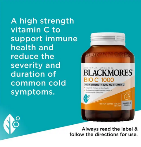 Viên Uống Bổ Sung Vitamin C Blackmores Bio C 1000mg 150 Viên - Tăng Cường Đề Kháng, Hỗ Trợ Làm Đẹp Da - Xuất Xứ Úc