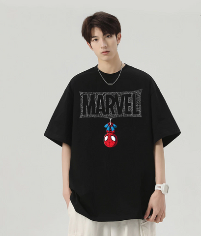 Áo Thun Form Rộng Người Nhện Leo Tường Phong Cách Streetwear Hàn Quốc - Trang Phục Nam Cực Ngầu, Unisex