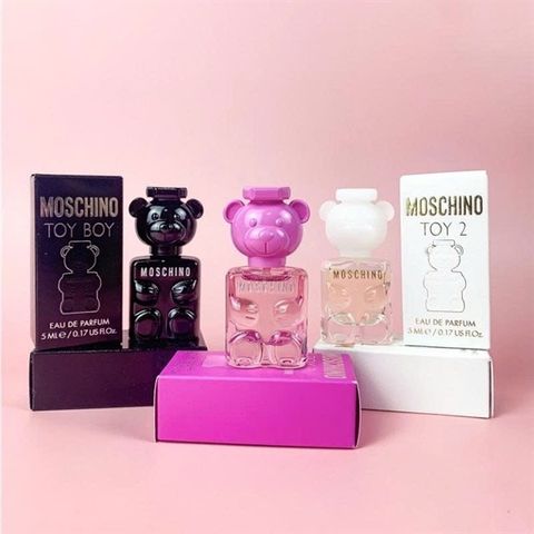 Set Nước Hoa Moschino Mini 5ml - Bộ 3 Lọ Trắng, Hồng Nữ & Đen Nam - Hương Thơm Tươi Mát, Sang Trọng, Quà Tặng Ý Nghĩa