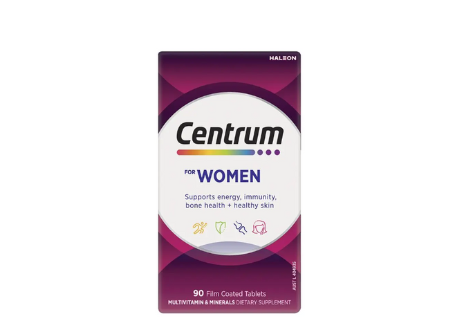 Viên Uống Vitamin Tổng Hợp Centrum For Women 90 Viên - Hỗ Trợ Năng Lượng, Miễn Dịch, Khỏe Đẹp Dành Cho Phụ Nữ