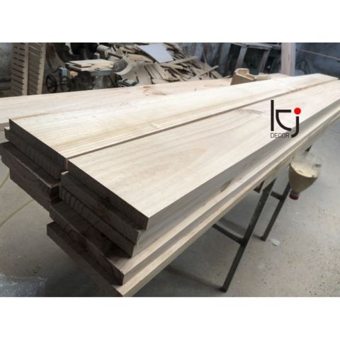 Thanh Gỗ Thông Dài 120x19.5x2cm - Gỗ Láng Mịn Trang Trí, Làm Kệ, Mặt Bàn - Vân Đẹp Nhập Khẩu, Cắt Theo Yêu Cầu