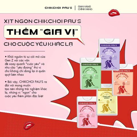 Nước Hoa Vùng Kín Nữ Chikchoi Pau's - Xịt Hương Trái Cây Nhiệt Đới, Tươi Mát, 20ml, Tự Tin Thoải Mái, Dễ Chịu