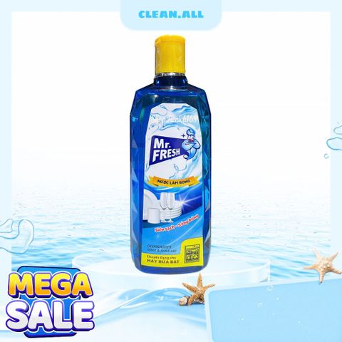 Nước Làm Bóng Mr.Fresh Hương Chanh 500ml - Giúp Bát Đĩa Bóng Loáng, Chống Đọng Nước, Dùng Cho Máy Rửa Chén Hàng Đầu