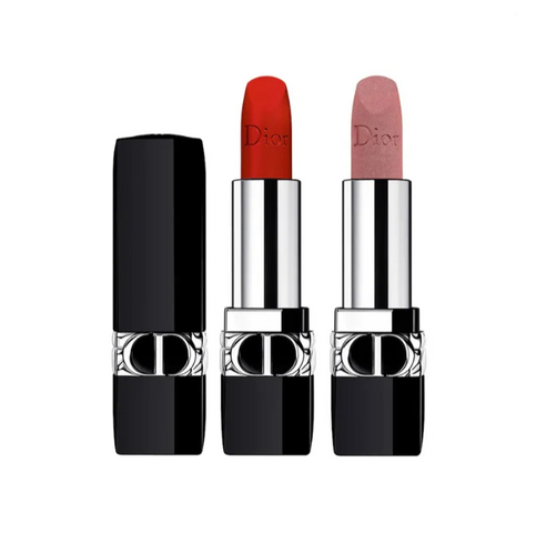 [ bản tester ] Set 2 Son Mini Dior Rouge Màu 999 Velvet Và 100 Velvet (1.5g x 2)