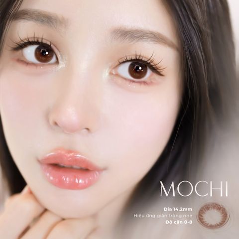 Kính áp tròng nâu Mochi Brown Angel Eyes - Độ cận từ 0.00 đến 8.00, hoàn hảo cho học sinh, cô dâu, phong cách tự nhiên, nhẹ nhàng.