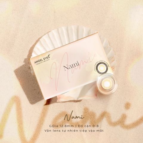 Kính áp tròng nâu mật ong Angel Eyes Nami 0-8 độ - Màu nâu tây tự nhiên đường kính 12.8mm, lý tưởng cho mắt nhỏ