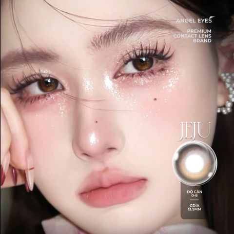 Kính áp tròng nâu Angel Eyes JEJU - Hiệu ứng filter mắt ướt, cận thị, trendy cho đôi mắt sâu hút, tự nhiên và cuốn hút