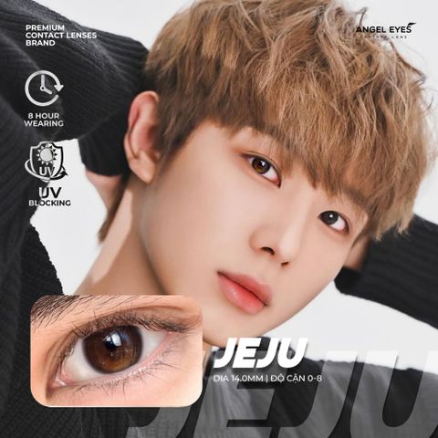 Kính áp tròng nâu Angel Eyes JEJU - Hiệu ứng filter mắt ướt, cận thị, trendy cho đôi mắt sâu hút, tự nhiên và cuốn hút