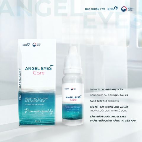 Nước Nhỏ Mắt Lens Angel Eyes Care 15ml Cao Cấp - Dung Dịch Dưỡng Ẩm An Toàn Cho Mắt Nhạy Cảm Kính Áp Tròng