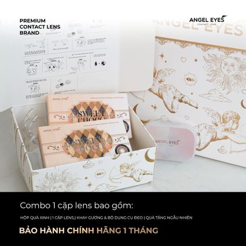 Kính áp tròng nâu Sweet Choco 0-8 độ Angel Eyes - Màu sắc tự nhiên, dễ chịu cho mắt, sử dụng trên 12h/ngày