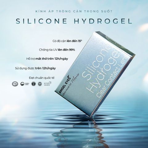 Lens Cận Trong Suốt Silicone Hydrogel Angel Eyes - Độ Cận -1.00 đến -15.00, Nhẹ Êm, Tầm Nhìn Rõ Ràng, Quà Tặng Sang Trọng