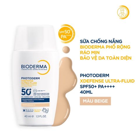 Kem Chống Nắng Bioderma Photoderm XDefense Ultra Fluid SPF50+ - Bảo Vệ Da Mặt, Không Màu, Dưỡng Ẩm 8 Giờ, Duy Trì Làn Da Khỏe Mạnh