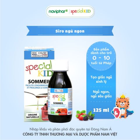 Siro Ngủ Ngon Special Kid Sommeil 125ml - Hỗ Trợ Giấc Ngủ Cho Bé, Giảm Rối Loạn Giấc Ngủ Và Thức Giấc Vào Ban Đêm