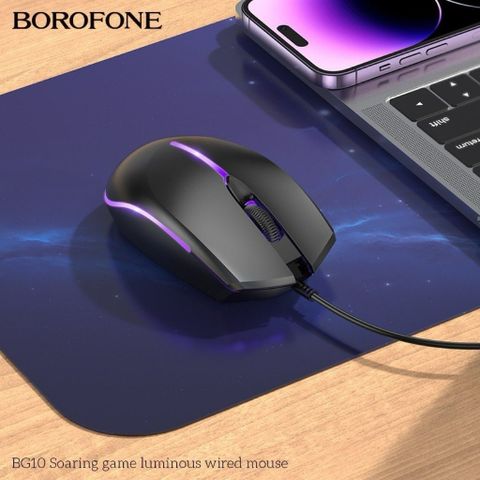 Chuột có dây BOROFONE BG10 LED - Thiết bị gaming chính hãng, độ nhạy cao, thiết kế ergonomic cho trải nghiệm chơi game hoàn hảo