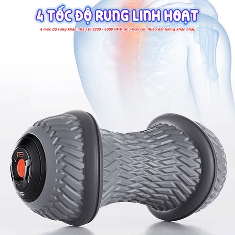 Con lăn tập giãn cơ Booster Boluojun JMQ-6855 - Thiết bị massage rung chuyên nghiệp, giảm đau nhức và thư giãn cơ thể hiệu quả