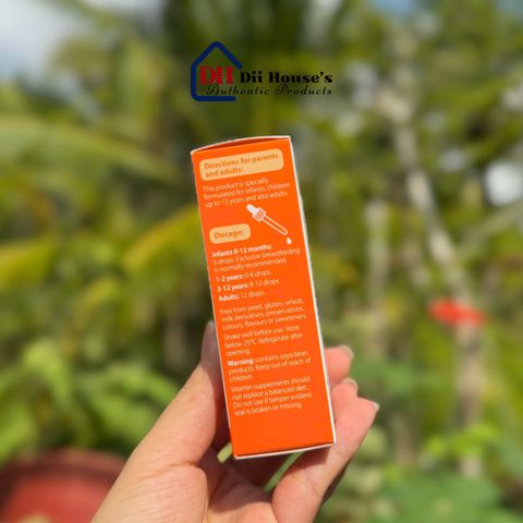 Giọt Vitamin D3 + K2 Nature's Way 11ml - Hỗ trợ hấp thụ canxi, tăng cường sức khỏe xương cho trẻ em và người lớn.