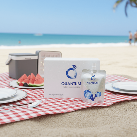 Nước Khoáng Hydrogen Quantum - Chống Oxy Hóa, Trung Hòa Axit, Bổ Sung Khoáng Chất, 5 Túi 350mL - Giải Pháp Sức Khỏe Từ Bên Trong