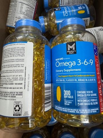 Viên Uống MEMBER'S MARK Omega 369 1600mg Hỗ Trợ Tim Mạch - Thực Phẩm Chức Năng 300 Viên Chất Lượng Mỹ