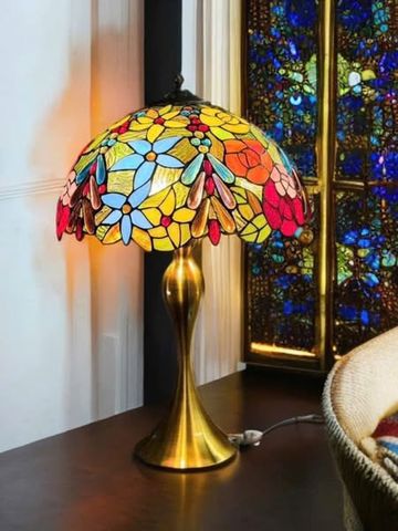 Đèn Tiffany Quý Tộc 60cm - Chao 40cm Pha Lê Kính Sang Trọng, Biểu Tượng Nghệ Thuật Nội Thất Châu Âu