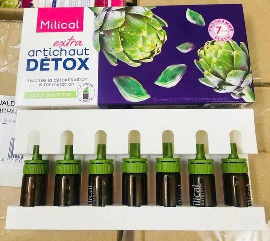 Nước Uống Thải Độc Gan Extra Artichaut Detox Milical 7 Ống - Hỗ Trợ Giải Độc Gan, Bảo Vệ Sức Khỏe Từ Chiết Xuất Atiso Pháp