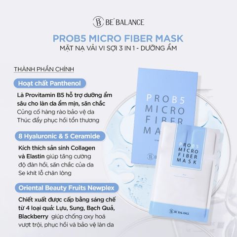 Hộp 10 Miếng Mặt Nạ Vải Vi Sợi Bebalance Microfiber Mask Làm Đẹp Da Chuyên Sâu