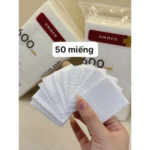 Bông Tẩy Trang Hữu Cơ HMMED 600 Miếng Mềm Mịn, Không Xơ