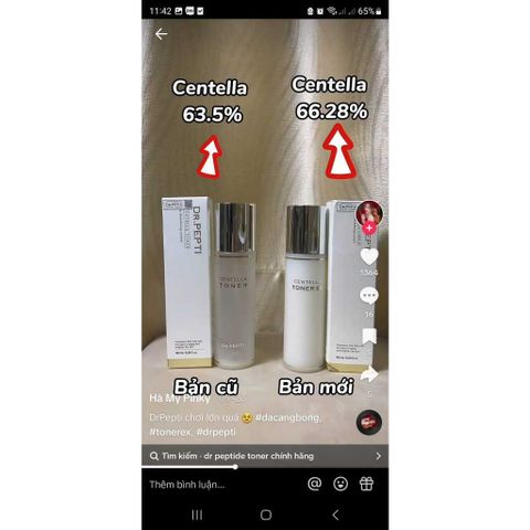 Nước Hoa Hồng Centella Dr.Pepti Ex Hàn Quốc Mẫu Mới 180ml Cấp Ẩm Căng Bóng Da