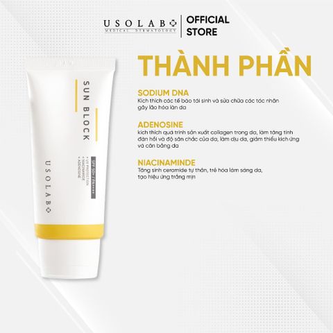 Kem chống nắng, dưỡng trắng USOLAB - SUN BLOCK SPF 50+ PA +++ 50g