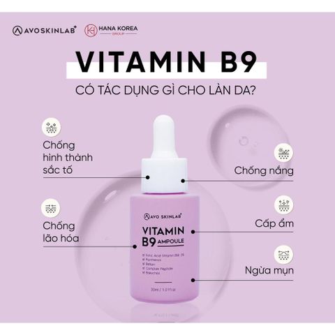 Serum B9 USOLAB AVOSKINLAB Giúp làm dịu da hỗ trợ quá trình phục hồi và cấp ẩm cho da 30ml