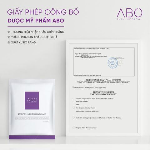 Mặt Nạ ABO Active B5 Hyaluron 25ml Phục Hồi Làm Dịu Da Sau Sâm Lấn