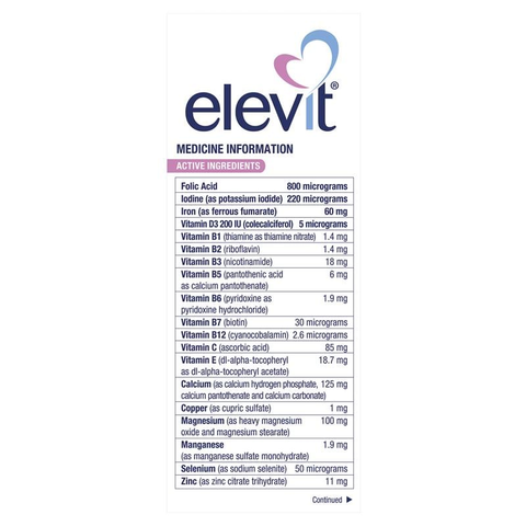 Elevit Bầu - Vitamin Tổng Hợp Cho Bà Bầu 30/100 Viên, Hỗ Trợ Sức Khỏe Mang Thai & Nuôi Con Sữa Mẹ