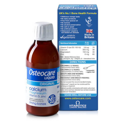Siro Canxi Osteocare Vitabiotics 200ml - Bổ Sung Canxi Hỗ Trợ Phát Triển Chiều Cao Cho Trẻ - Vị Cam Ngon Dễ Uống