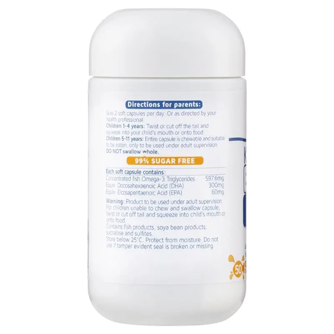 Viên Nhai DHA Nature’s Way Kids Smart 300mg - Hỗ Trợ Phát Triển Trí Não & Thị Lực Cho Bé - 50 Viên - Vị Trái Cây Ngon Miệng