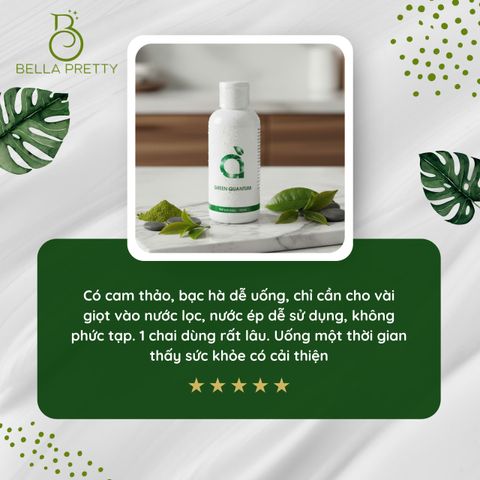 Green Quantum Nước Uống Diệp Lục Green Quantum Pha Với Nước Tăng Tế Bào Máu Giúp Chống Oxi Hóa Đào Thải Độc Tố