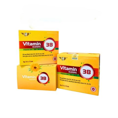 Viên Uống 3B EUZOFA - Bổ Sung Vitamin Nhóm B (B1, B6, B12) Giảm Mệt Mỏi, Căng Thẳng - Hộp 100 Viên