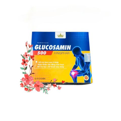 Viên uống bổ khớp Glucosamin 500mg KINKPHAR - Hỗ trợ sức khỏe xương khớp, giảm đau và khôi phục vận động cho người lớn tuổi - Hộp 10 vỉ x 10 viên