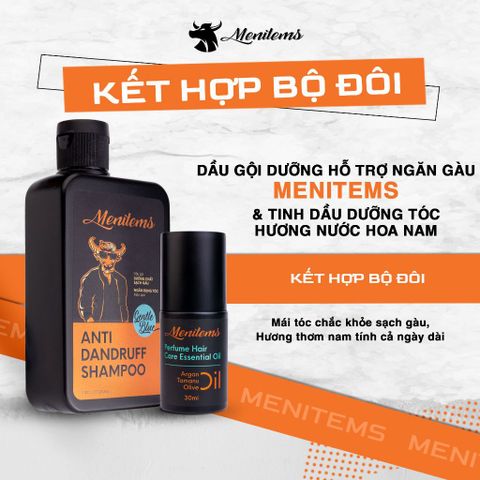 Dầu Gội Ngăn Gàu Menitems - Dưỡng Tóc, Giảm Ngứa, Giúp Mọc Tóc, Tinh Dầu Bưởi, Hương Nước Hoa Nam Tính, Chăm Sóc Tóc Nam
