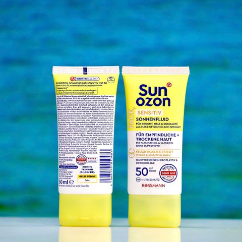 Kem Chống Nắng Sun Ozon Sensitiv SPF 50 - Dưỡng Ẩm An Toàn Cho Da Nhạy Cảm, Không Hương Liệu - 50ml Đức