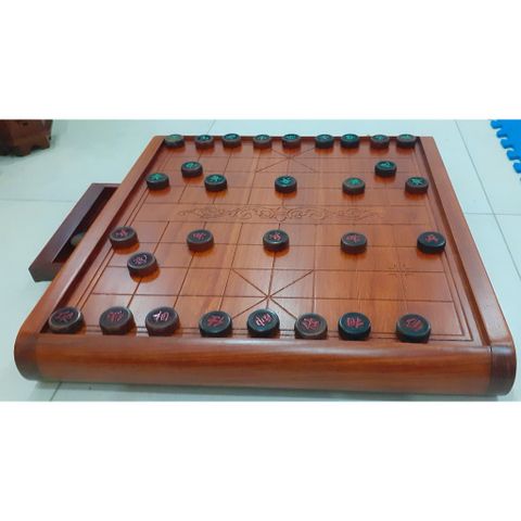 Bàn Cờ Tướng Chân Quỳ Cao Cấp - Bàn Cờ Gỗ Hương Tự Nhiên Với Ngăn Kéo Tiện Lợi - Quà Tặng Sang Trọng Vuaco