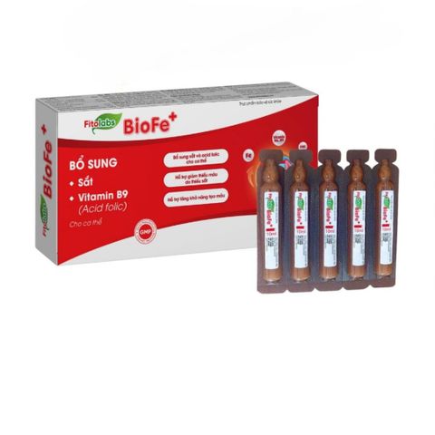 Fitolabs BioFe+ Siro Sắt Ống - Hỗ Trợ Bổ Sung Sắt & Vitamin B9 Tăng Cường Sức Khỏe Cho Trẻ Em & Người Lớn - Hộp 20 Ống