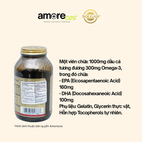Viên Dầu Cá Solgar Omega-3 Fish Oil - Hỗ Trợ Sức Khỏe Tim Mạch, Mắt và Não Bộ - Chai 120 Viên Bổ Sung Omega-3