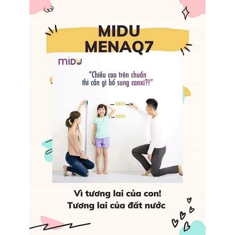 Midu MenaQ7 180mcg - Thực Phẩm Bổ Sung Phát Triển Chiều Cao Cho Trẻ Em Và Người Lớn - Giúp Xương Khỏe Mạnh, Tăng Cường Canxi