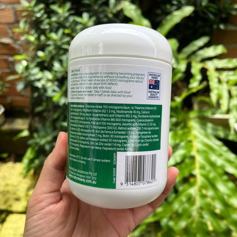 Viên Uống Vitamin Tổng Hợp Nature’s Way Complete Daily Multivitamin Úc 200 viên - Hỗ Trợ Sức Đề Kháng và Chống Oxy Hóa