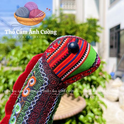 Thú Nhồi Bông Khủng Long To Thổ Cẩm Sapa - Đồ Chơi Trẻ Em Chất Liệu Mềm Mại, Quà Tặng Ý Nghĩa Cho Bé Yêu