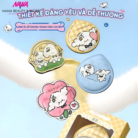 Bông Mút Trang Điểm Amortals Cute Puppy - Siêu Mềm Dễ Tán Kèm Hộp Đựng Cao Cấp, Chất Liệu Dày Dặn, Thiết Kế Thông Minh