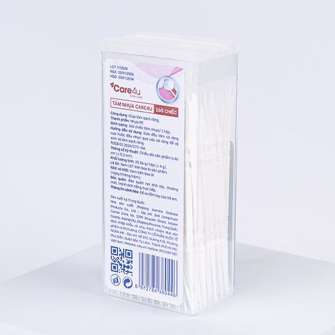 Tăm Nhựa Care4u 160 Chiếc - Tăm Nha Khoa An Toàn Cho Nướu và Lợi, Chất Liệu Nhựa PP, Giúp Làm Sạch Răng Miệng Hiệu Quả