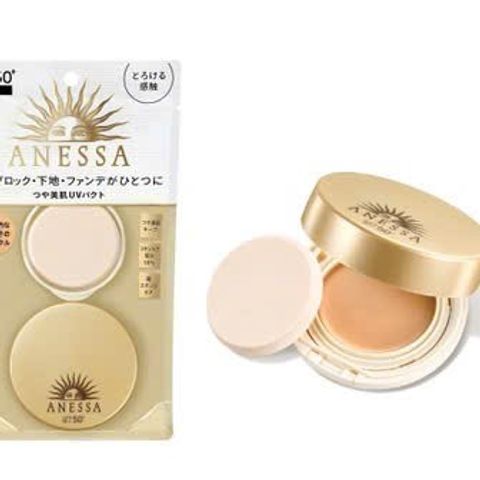 Kem Nền Anessa Dạng Nén Perfect UV Sunscreen 10g - Phấn Trang Điểm Chống Nắng, Kiềm Dầu Tự Nhiên Cho Làn Da Mềm Mại