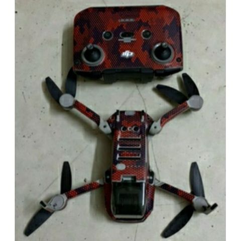 Tem Dán Skin Mavic Mini 2 - Camo Đỏ Đen 3D Chống Nước Bền Bỉ, Phụ Kiện Máy Bay Điều Khiển từ Xa - Bảo Hành Trọn Đời