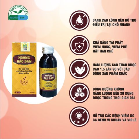 Cao ho Hoàng Bảo Đan 100ml - Hỗ trợ giảm ho, long đờm, bổ phế cho trẻ em và gia đình, tăng cường sức khỏe đường hô hấp